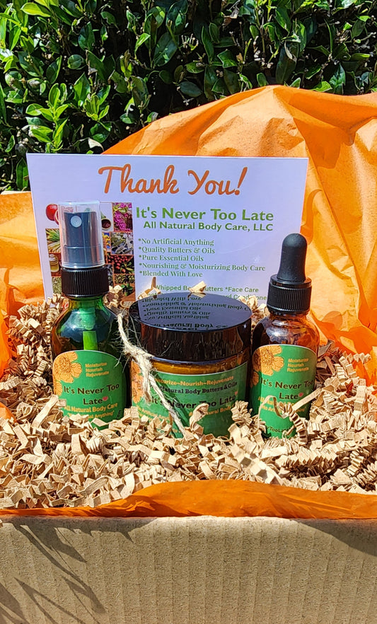 Feelin' Good Moisturizing Body Bundle~Barefoot In The Grass *Includes One 2.3 oz. Moisturizing Whipped Body Butter, One 1.7 oz. KeepN It Smooth Hydrating Body Oil, and One 1 oz. Fresh Face Revitalizer